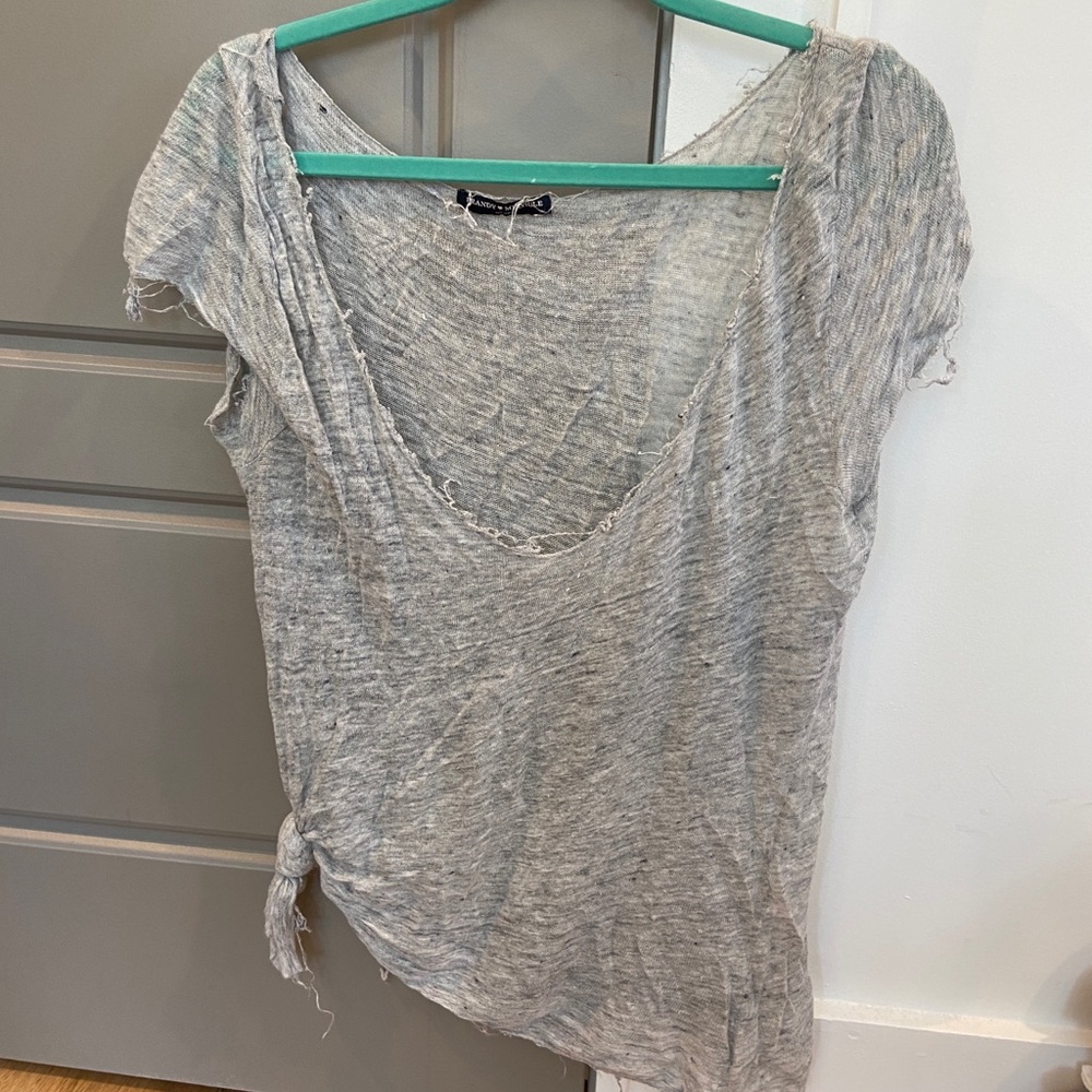 Distressed Brandy & Melville loose fit grey top